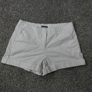 Expresss Shorts Womens 8 White Chino Shorties Outdoor Casual Preppy Stretch 3"